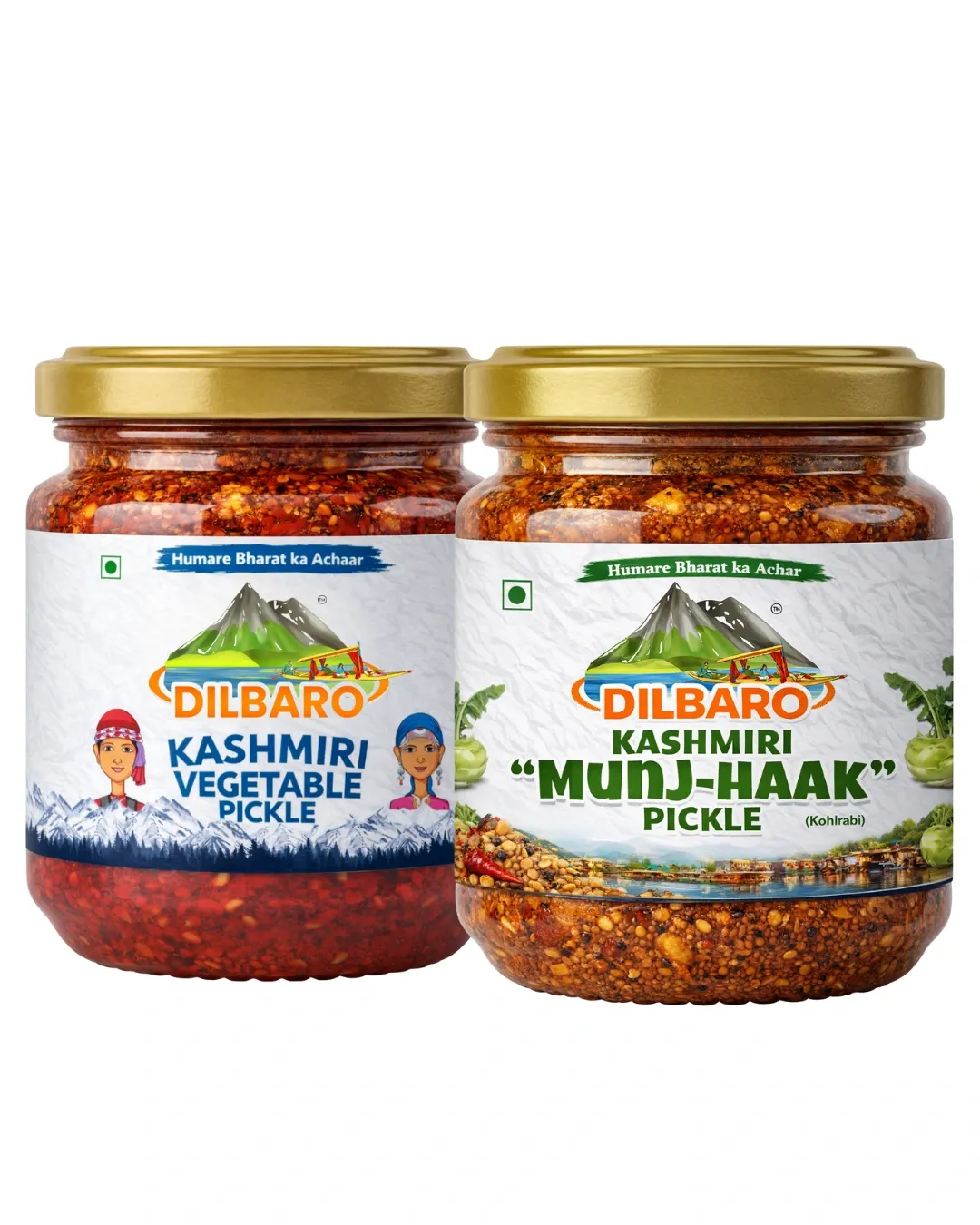 Combo Pack Kashmiri Munj-Haak Pickle + Vegetable Pickle! 500gm