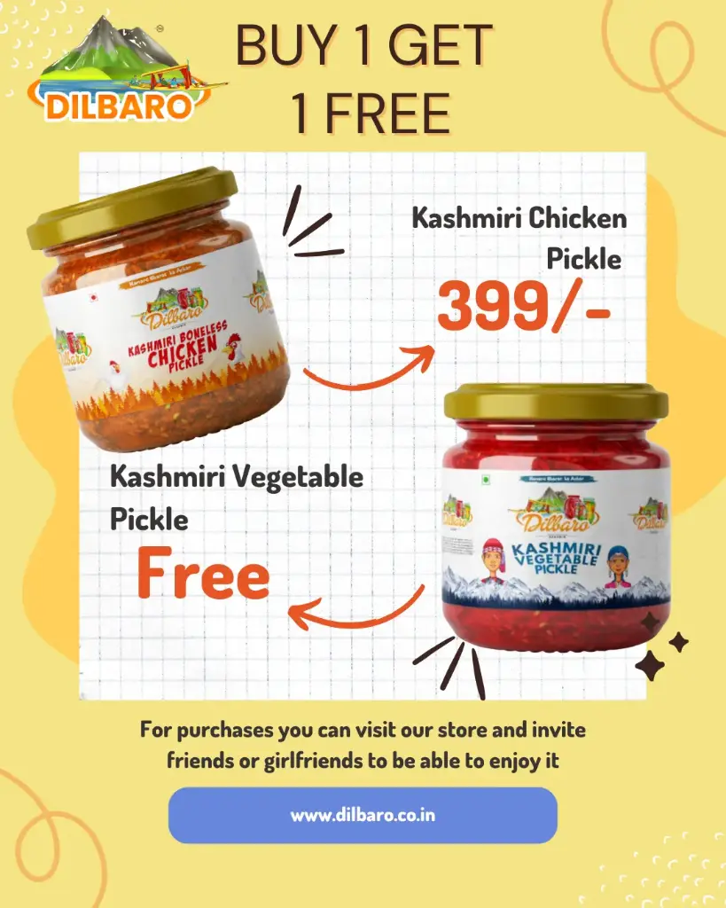 Buy 1 Get 1 Free Buy Kashmiri Chicken Pickle – Get Kashmiri Veg Pickle Free | 500gm
