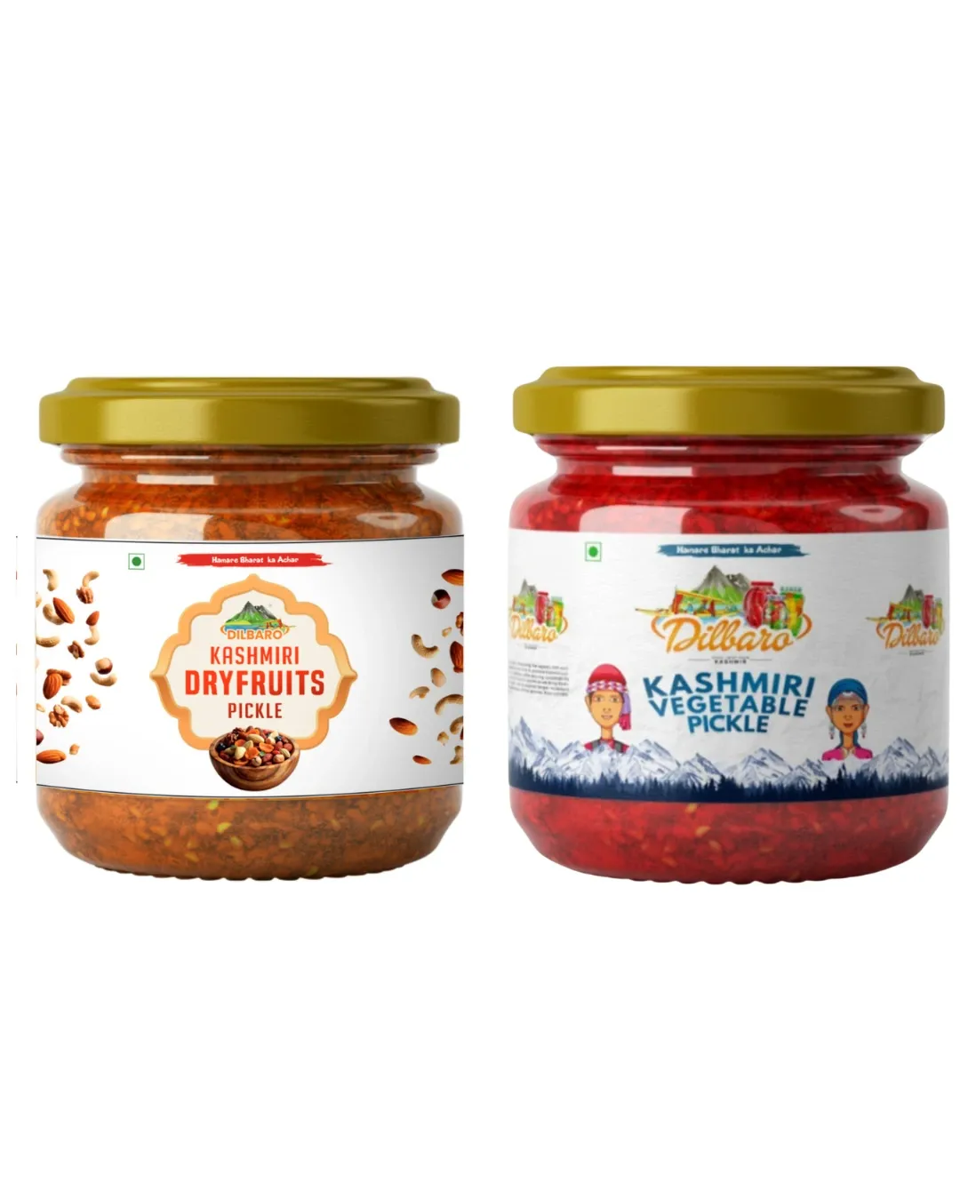 [DF-17] Combo Pack – Kashmiri Dry Fruits Pickle & Vegetable Pickle (250g Each) | Dilbaro Foods