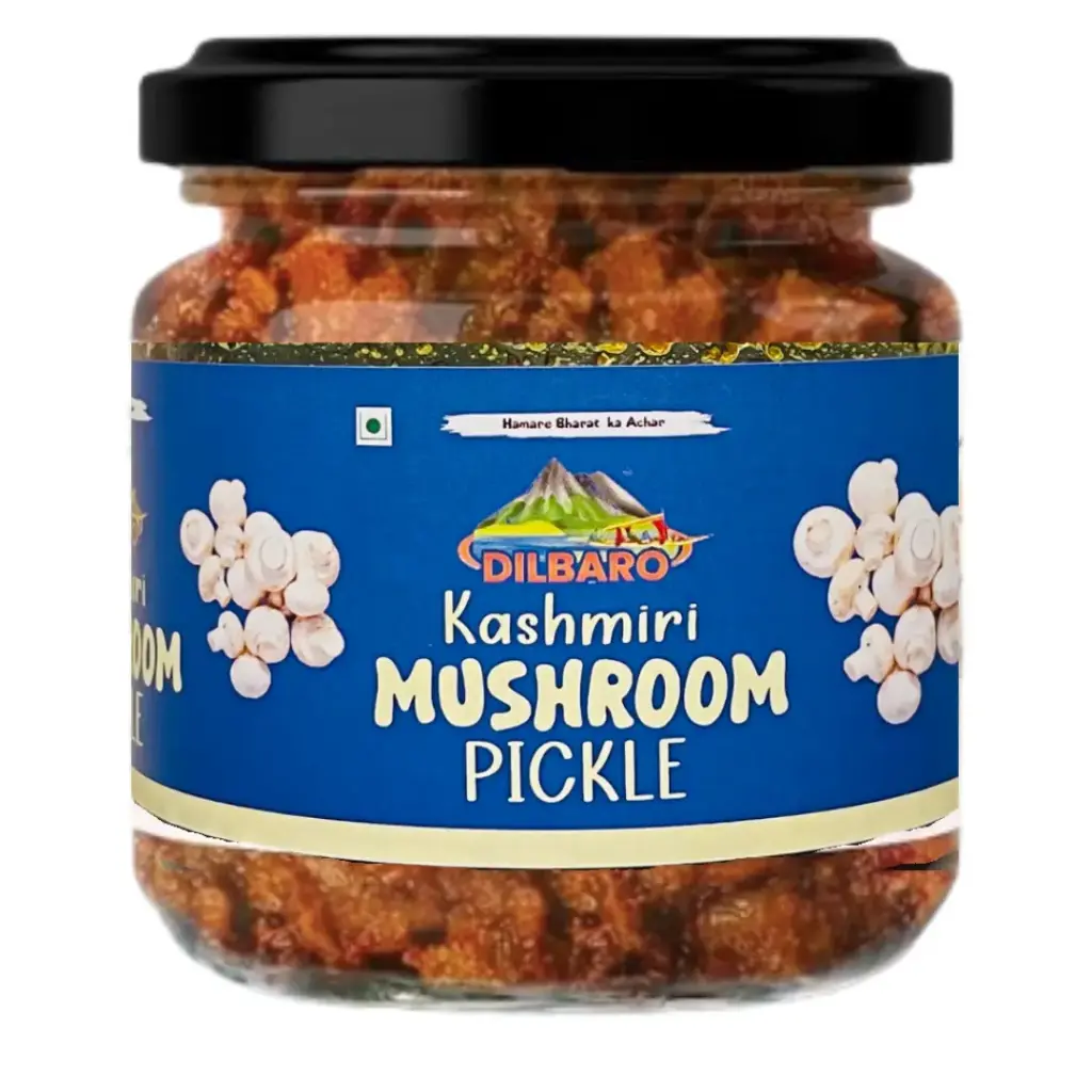 [DF-20] Dilbaro Kashmiri Mushroom Pickle | Fresh Mushrooms | Authentic Kashmiri Recipe | No Preservatives | 250g