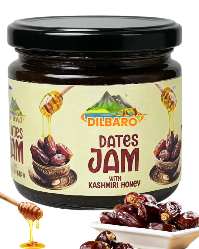 Dilbaro Dates Jam with Kashmiri Honey  | No Sugar Added | 250g | Preservative-Free | Healthy Fruit Spread