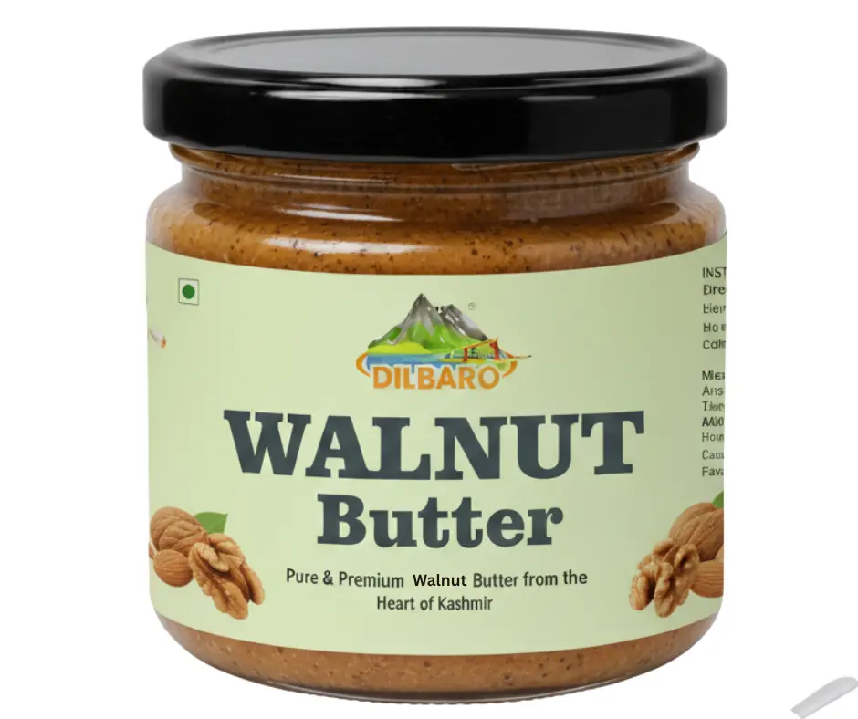 Dilbaro Kashmiri Walnut Butter 250g – Pure premium nut butter, rich in Omega-3 & protein, no added sugar, vegan, gluten-free healthy spread.