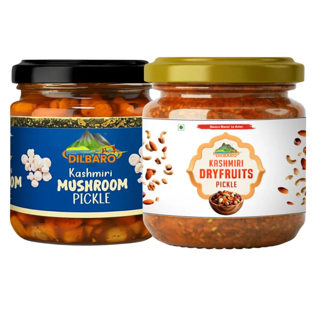 [DF-MUSH-01] Kashmiri Mushroom & Dry Fruits Pickle Combo | Authentic Handcrafted Kashmiri Pickles