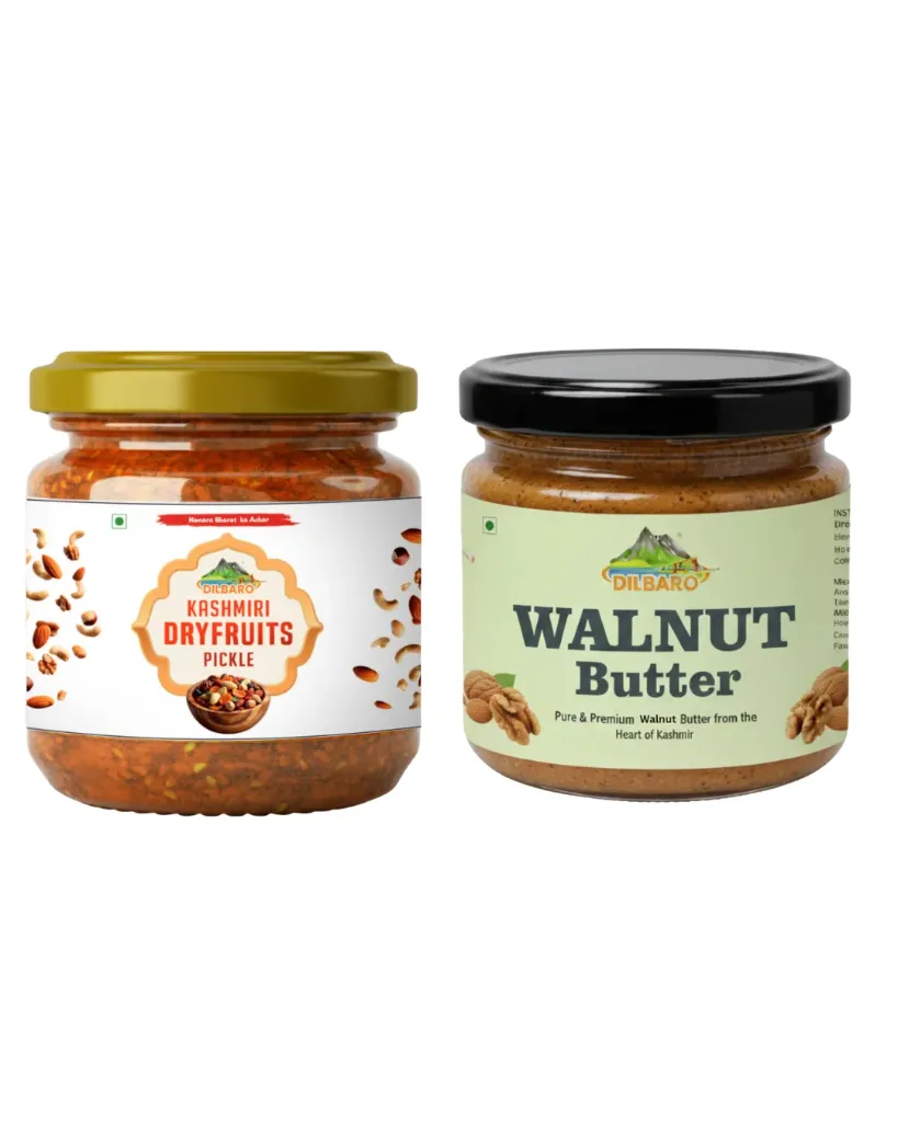 Dilbaro Kashmiri Dry Fruits Pickle & Walnut Butter Combo (250 g Each)
