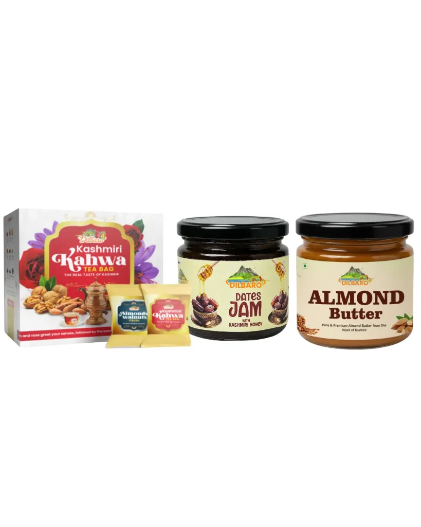 Dilbaro Kashmiri Breakfast Combo – Kahwa, Dates Jam & Almond Butter