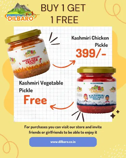 [DF-2] Buy 1 Get 1 Free Buy Kashmiri Chicken Pickle – Get Kashmiri Veg Pickle Free | 500gm